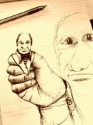 Artwork by Tesura entitled "Finger puppet man"