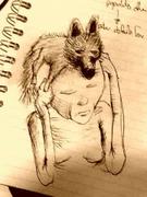 Artwork by Tesura entitled "Alien with fox on her head"