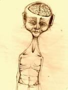 Artwork by Tesura entitled "Man with brain"