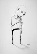 Artwork by Tesura entitled "Bored man with skinny legs"