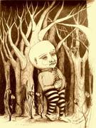 Artwork by Tesura entitled "Businessman in forest"