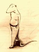Artwork by Tesura entitled "Ratman with pants"