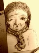 Artwork by Tesura entitled "Man with scarf"