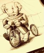 Artwork by Tesura entitled "Clown on tricycle"