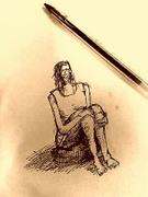 Artwork by Tesura entitled "Sitting barefoot"