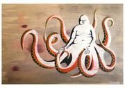 Artwork by Tesura entitled "That octopus returned to the sea without being eaten"